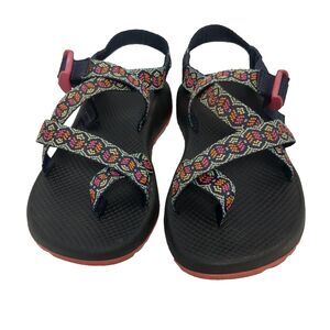 Chaco Z Cloud 2 Womens Sandals Size 9 Trail Hiking Shoes Blue Pink Geometric